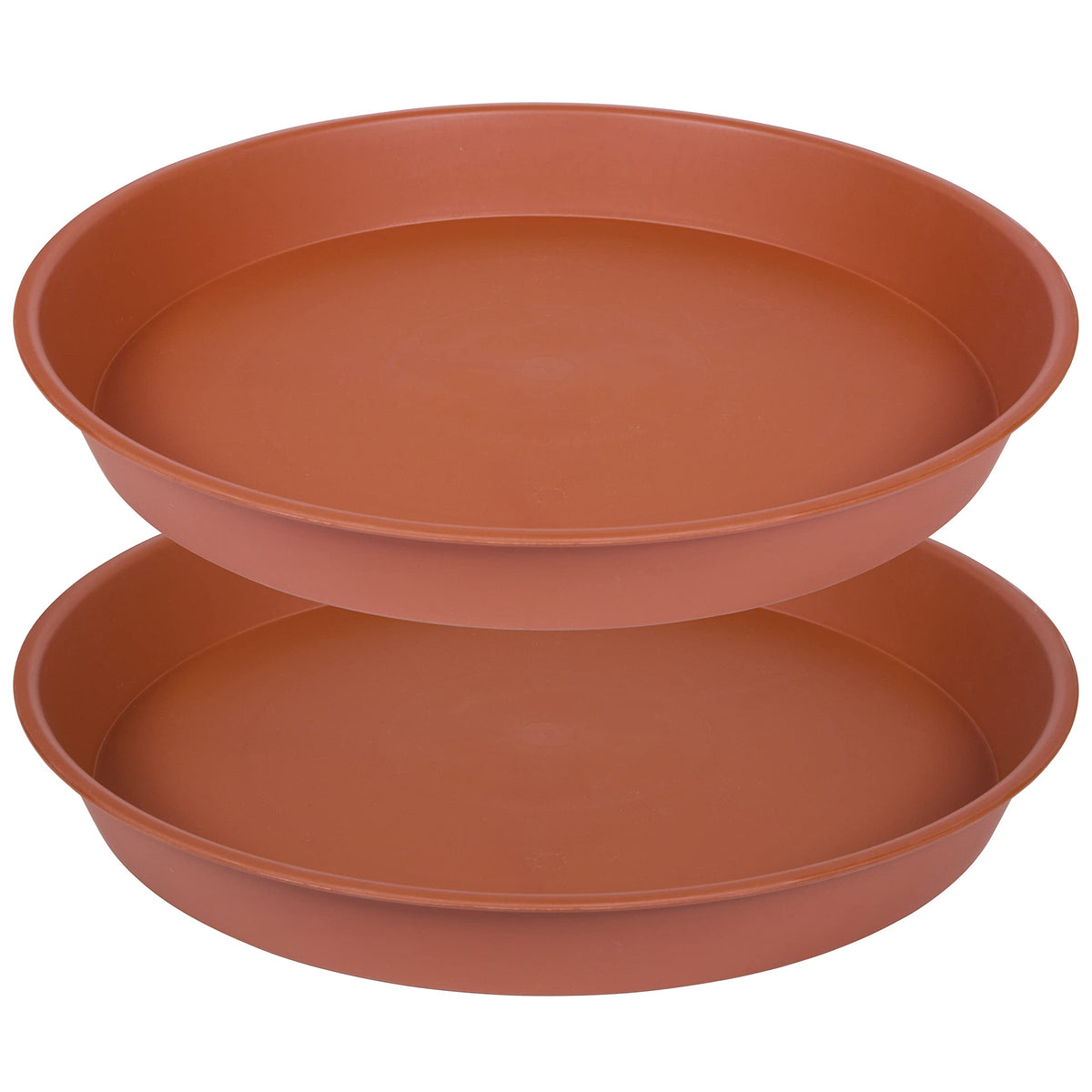 Bleuhome 12-inch plant saucer in terracotta, top view