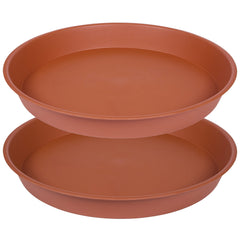 Bleuhome 12-inch plant saucer in terracotta, top view