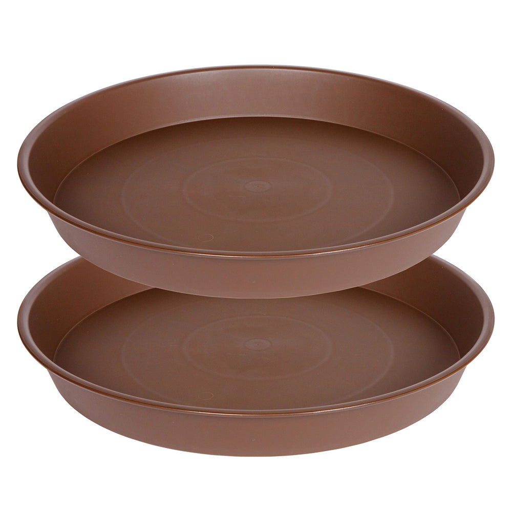 Bleuhome 14 inch chocolate plant saucer front view