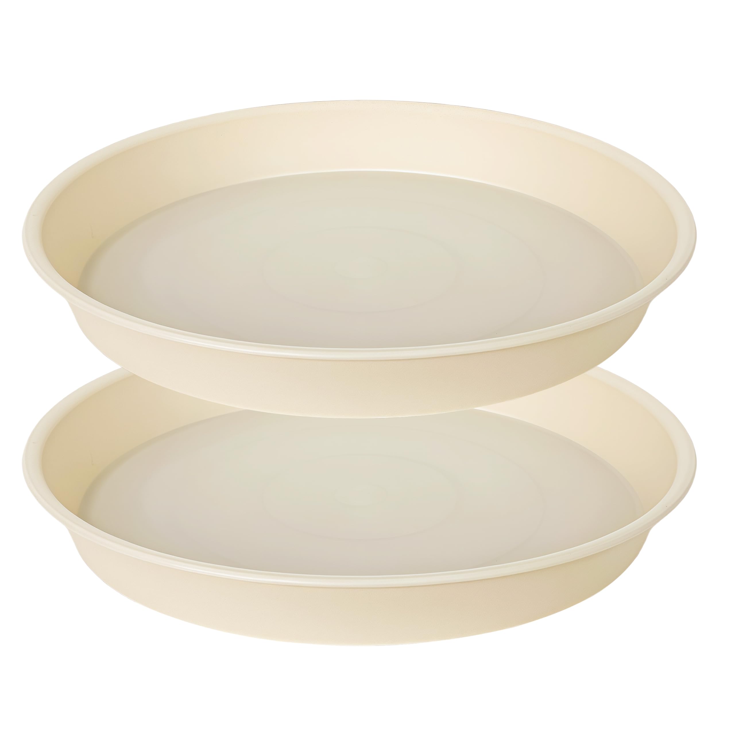 Bleuhome 14 inch plant saucer beige front view