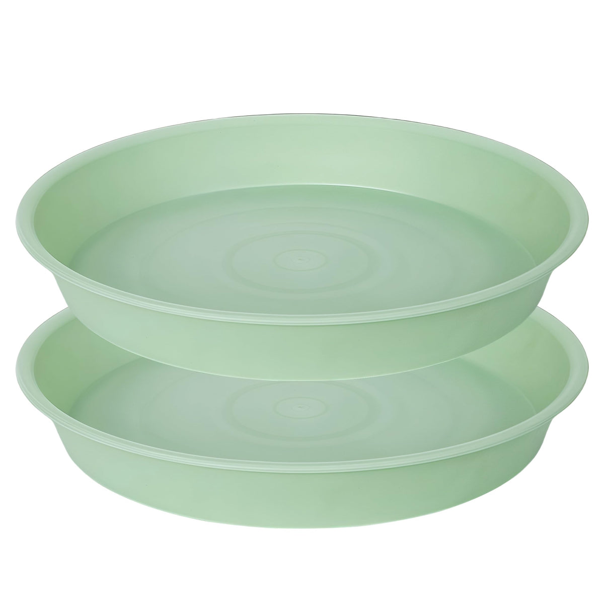 Bleuhome 17 inch light green plant saucer, top view