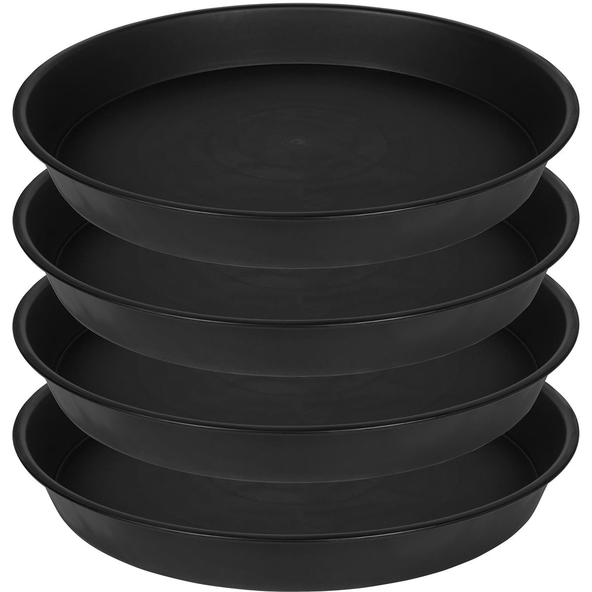 Bleuhome 19-inch plant saucer black tray front view