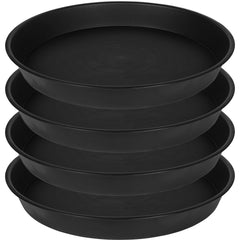 Bleuhome 19-inch plant saucer black tray front view