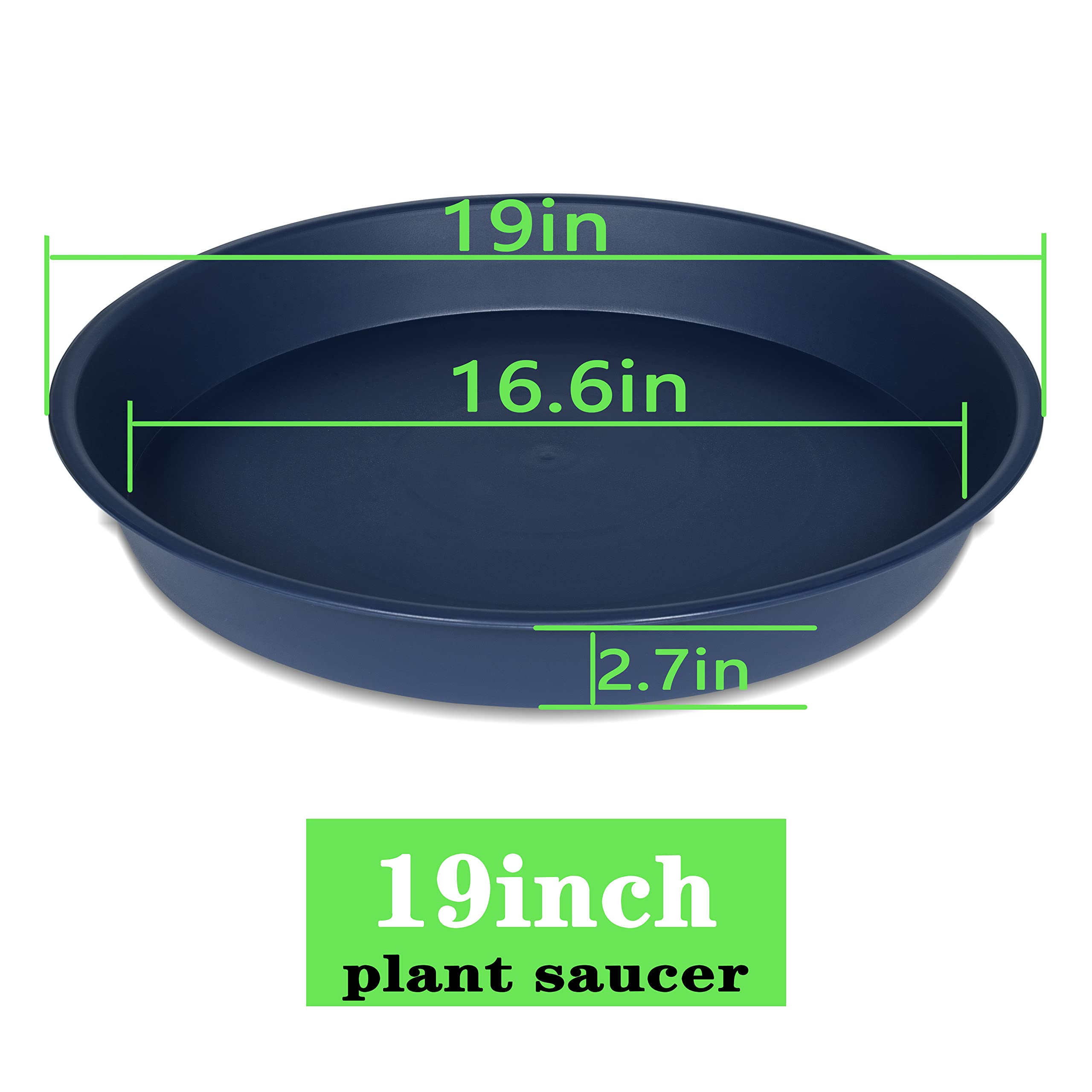 Bleuhome 19-inch plant saucer blue side view