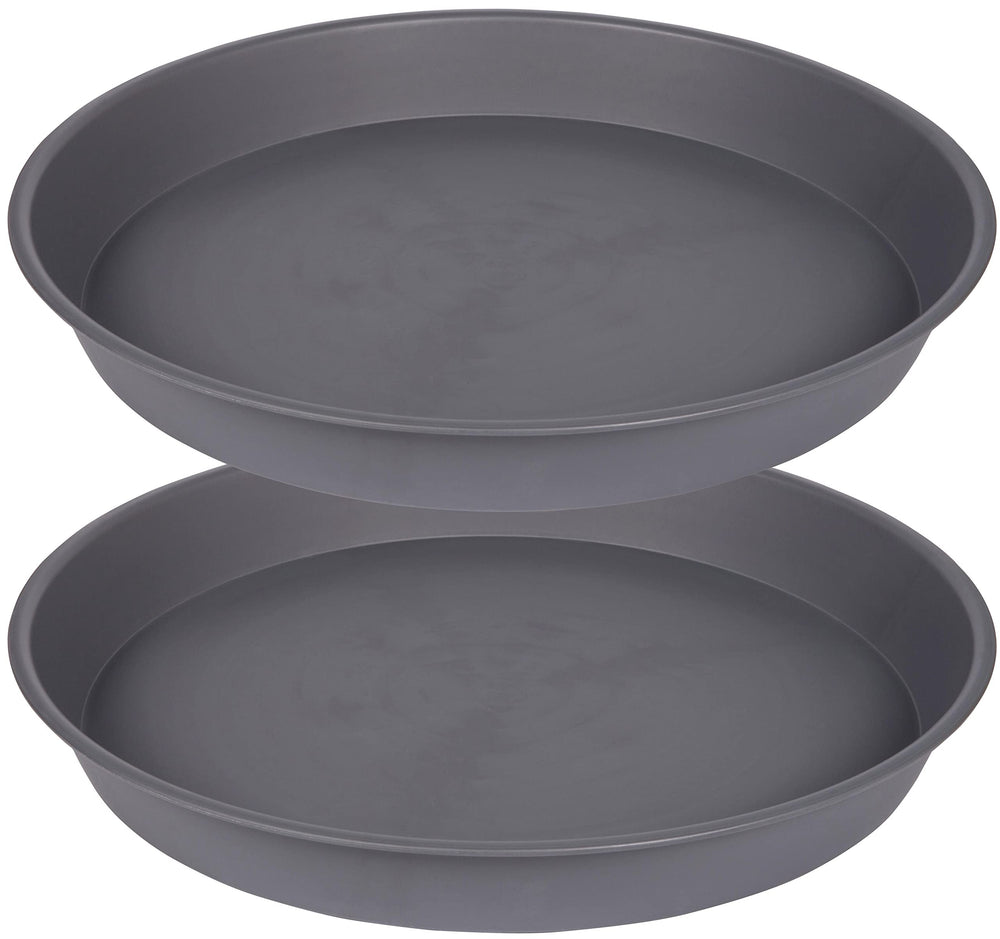 Bleuhome 21 inch plant saucer front view in cement colour