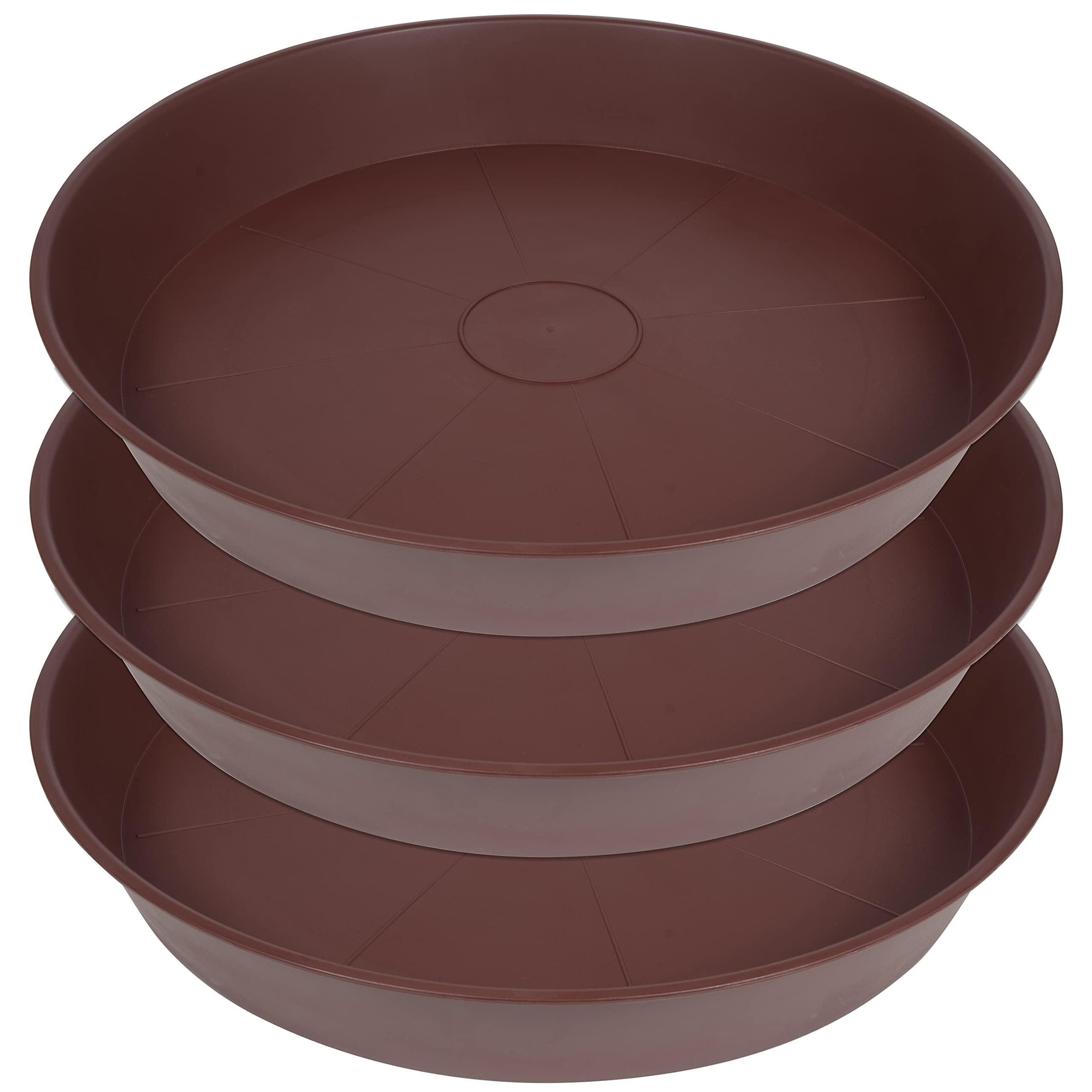 Bleuhome 22-inch plant saucer pack in chocolate colour, front view