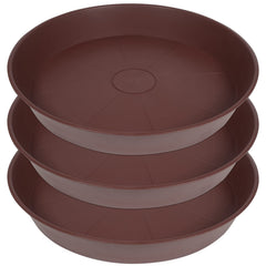 Bleuhome 22-inch plant saucer pack in chocolate colour, front view