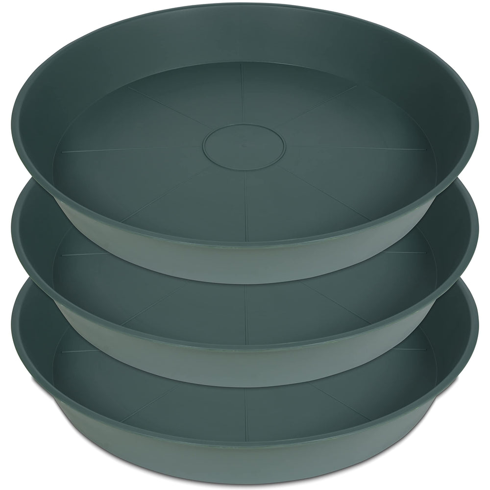 Bleuhome 22-inch plant saucer tray, green colour, top view