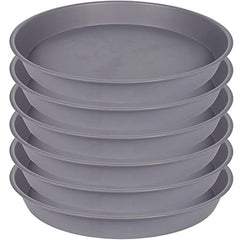Bleuhome 6 pack plant saucer 4.5 inch cement gray front view