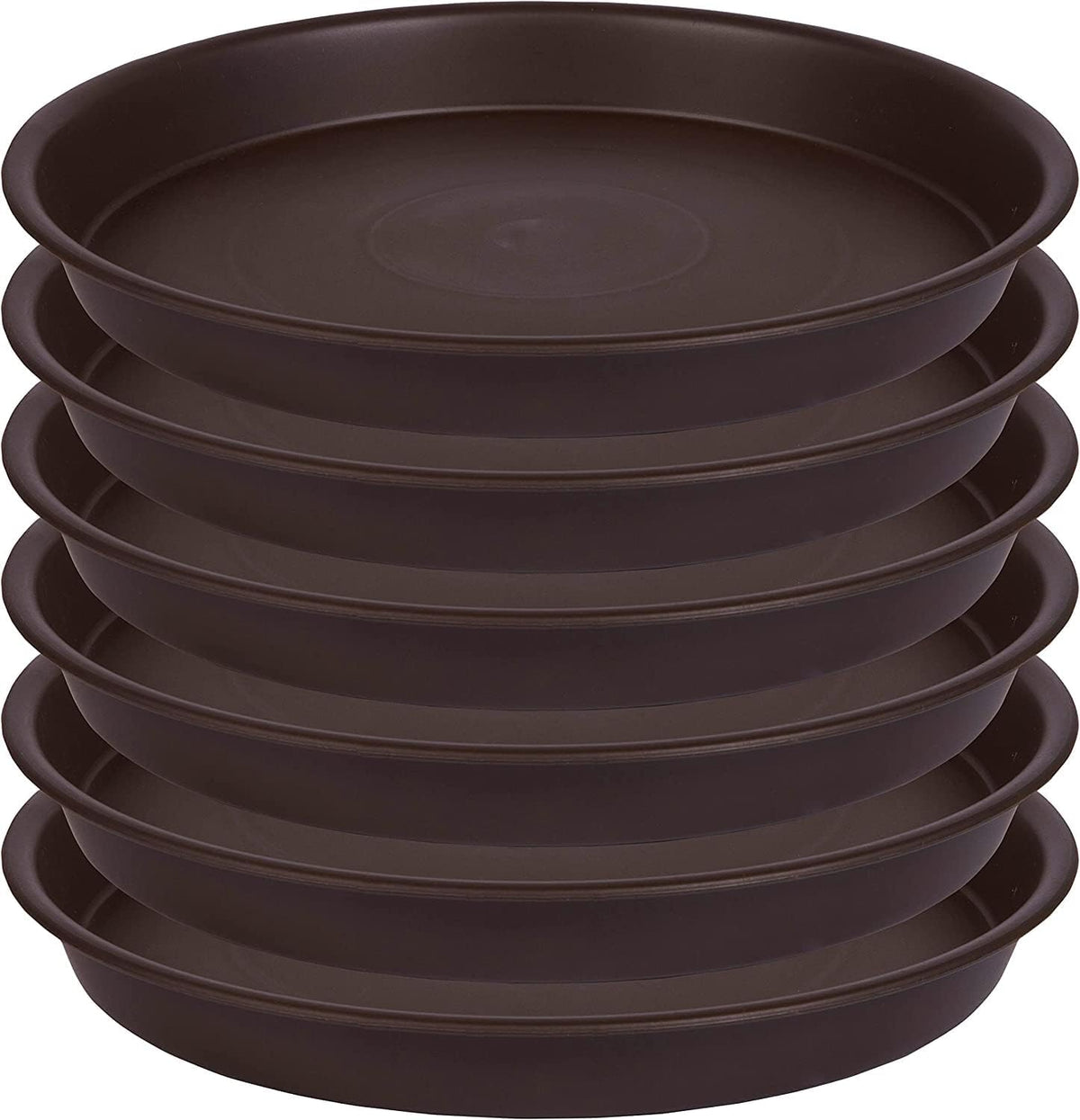 Bleuhome 6 Pack Plant Saucer Drainage Tray dark brown front view