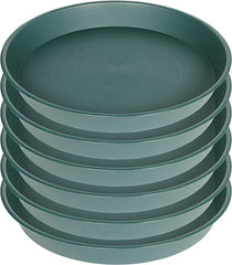 Bleuhome 6 Pack Plant Saucer Tray Green, 6.7 inch, top view