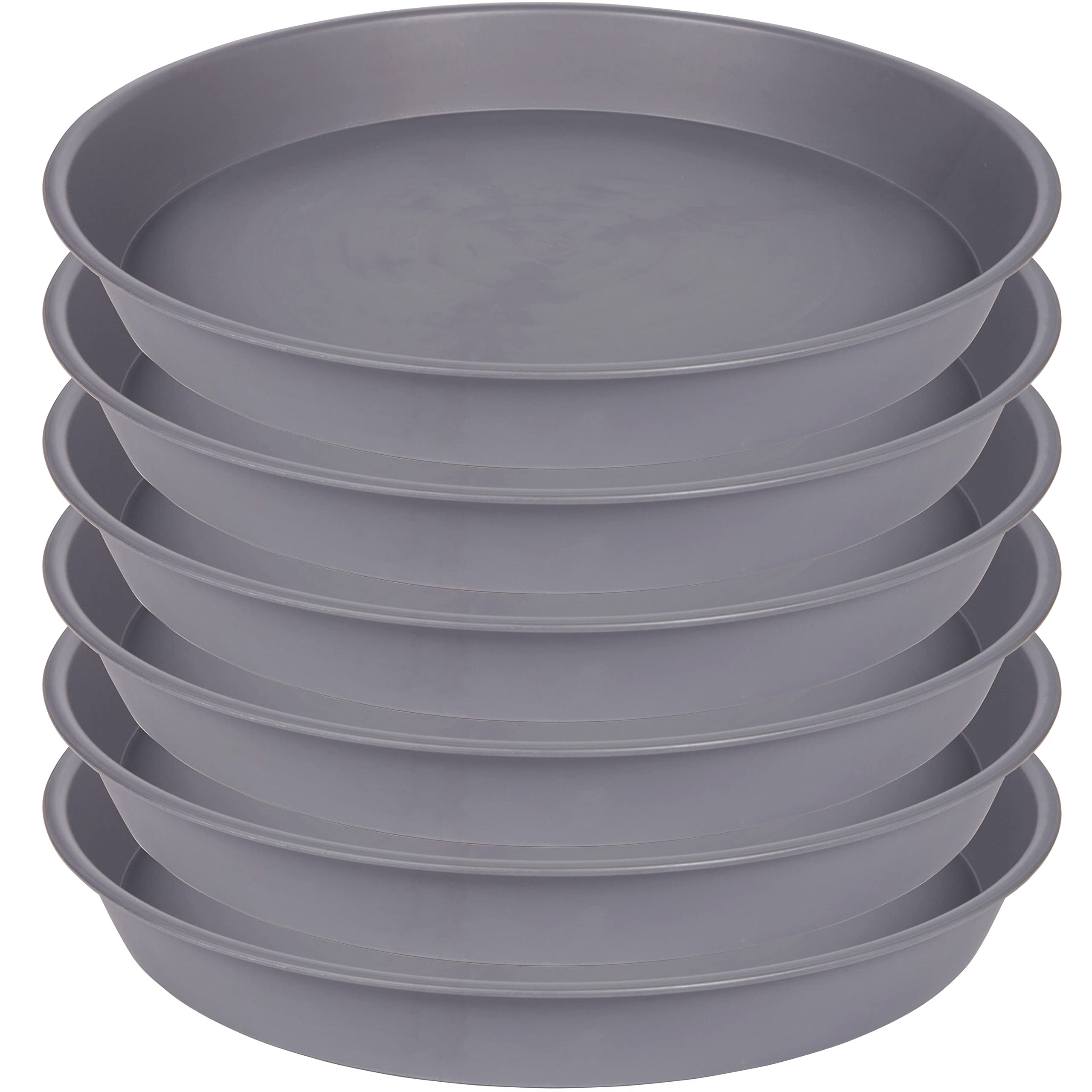 Bleuhome 7-inch plant saucer in cement colour, top view