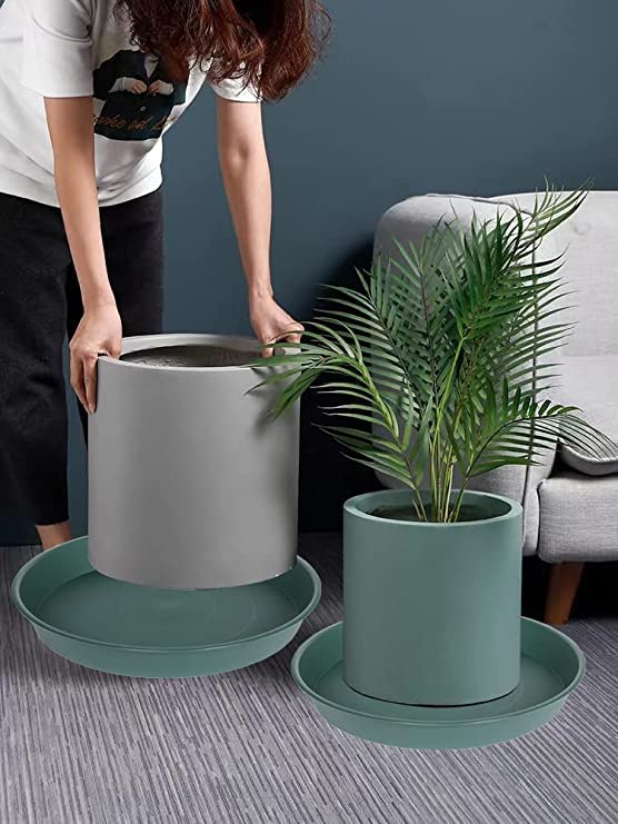 Bleuhome 7-inch plant saucer in outdoor garden