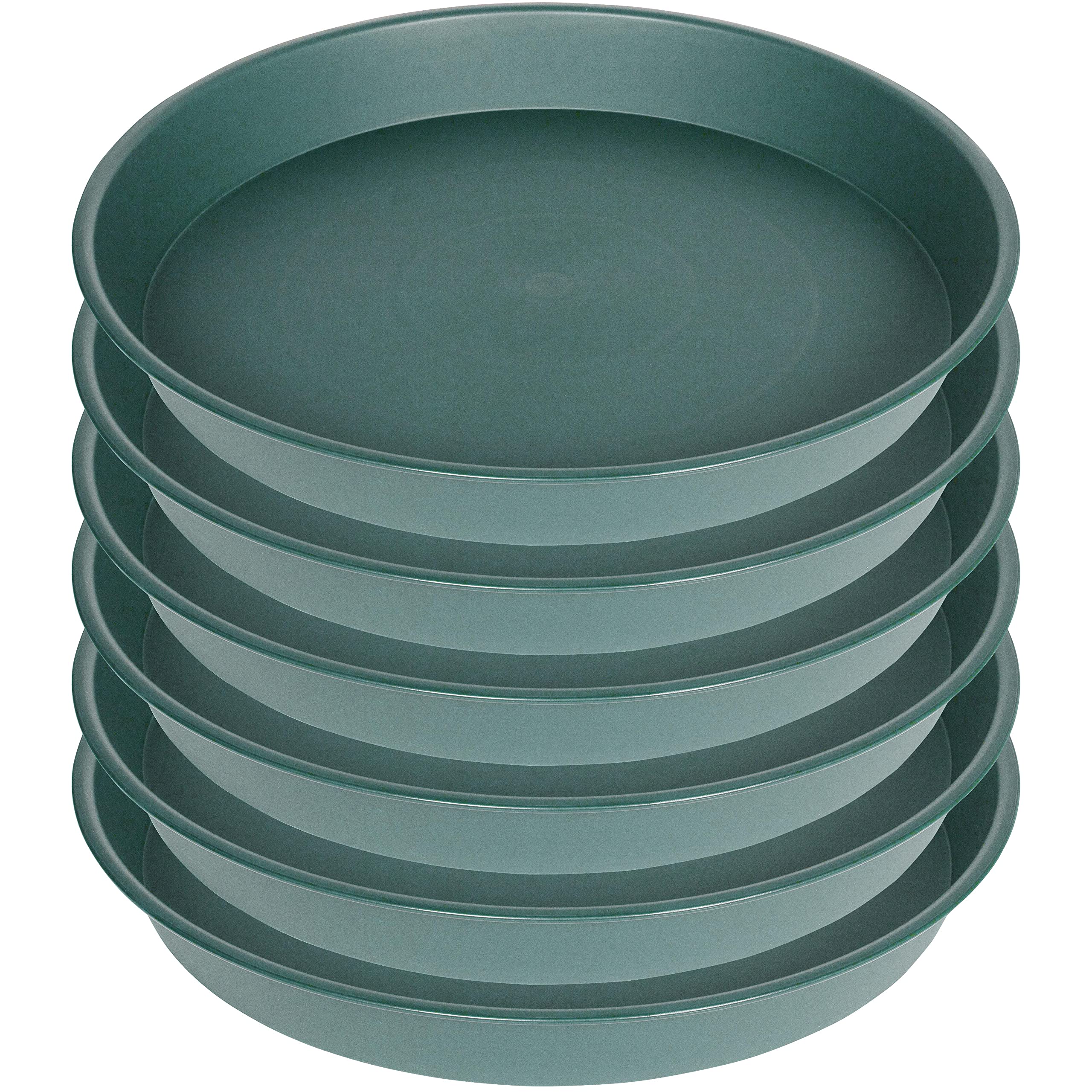 Bleuhome 7-inch plant saucer set of 6 in green