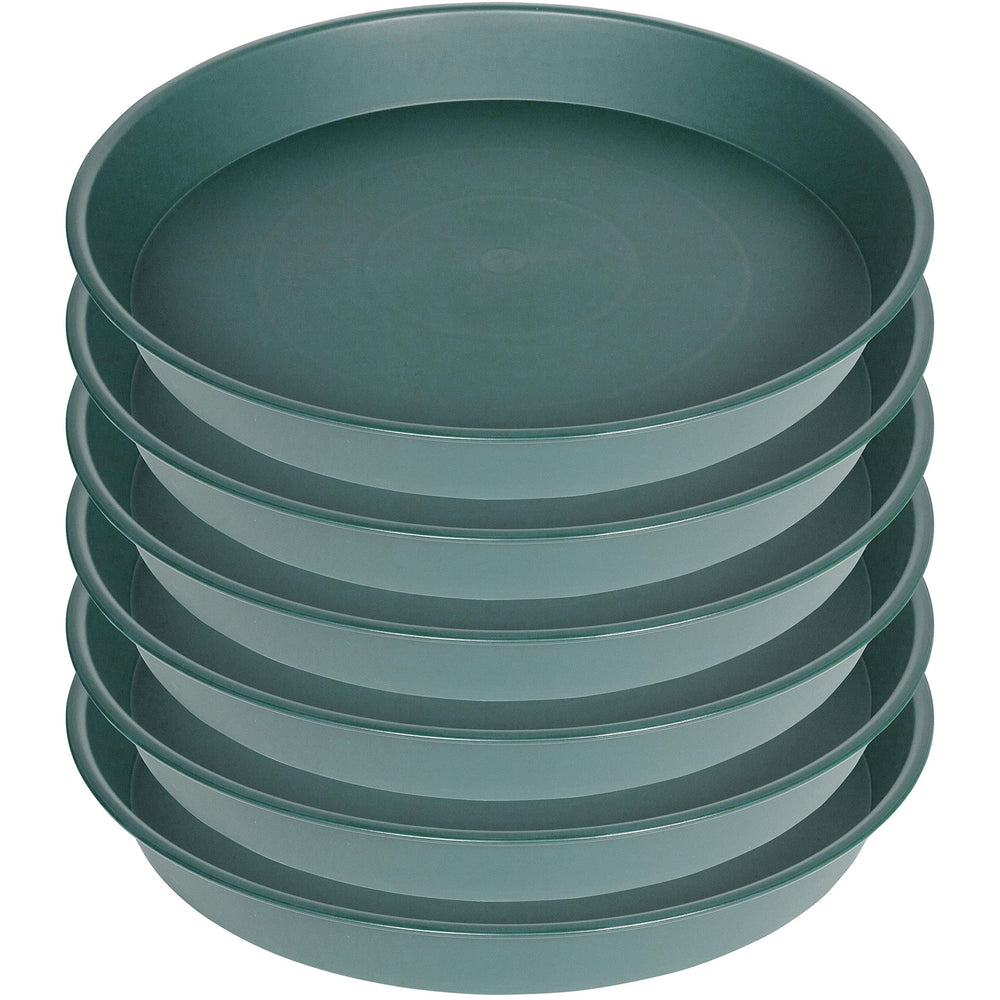 Bleuhome 7-inch plant saucer set of 6 in green
