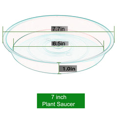 Bleuhome 7 inch plant saucer stack showing durable plastic
