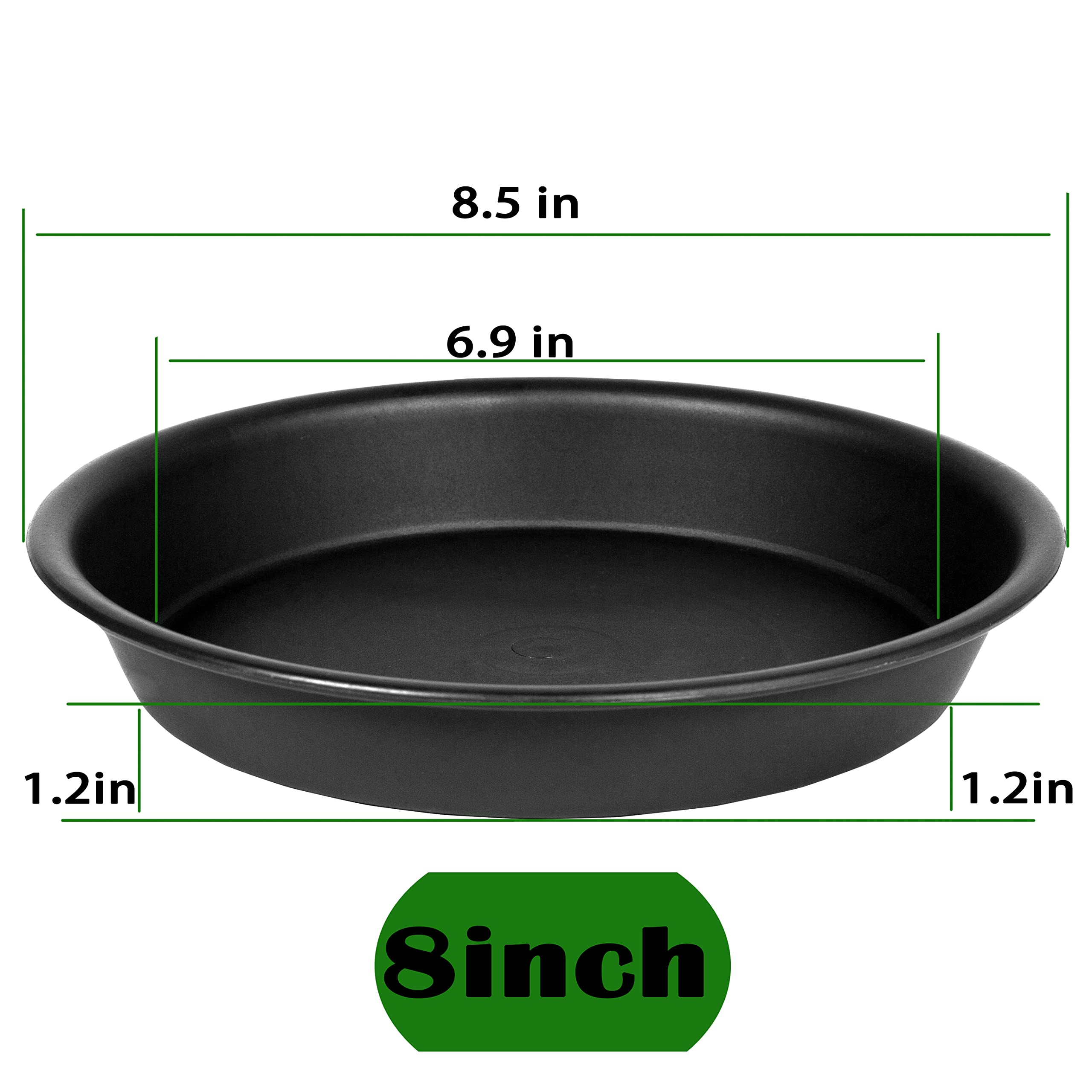Bleuhome 8-inch plant saucer black side view