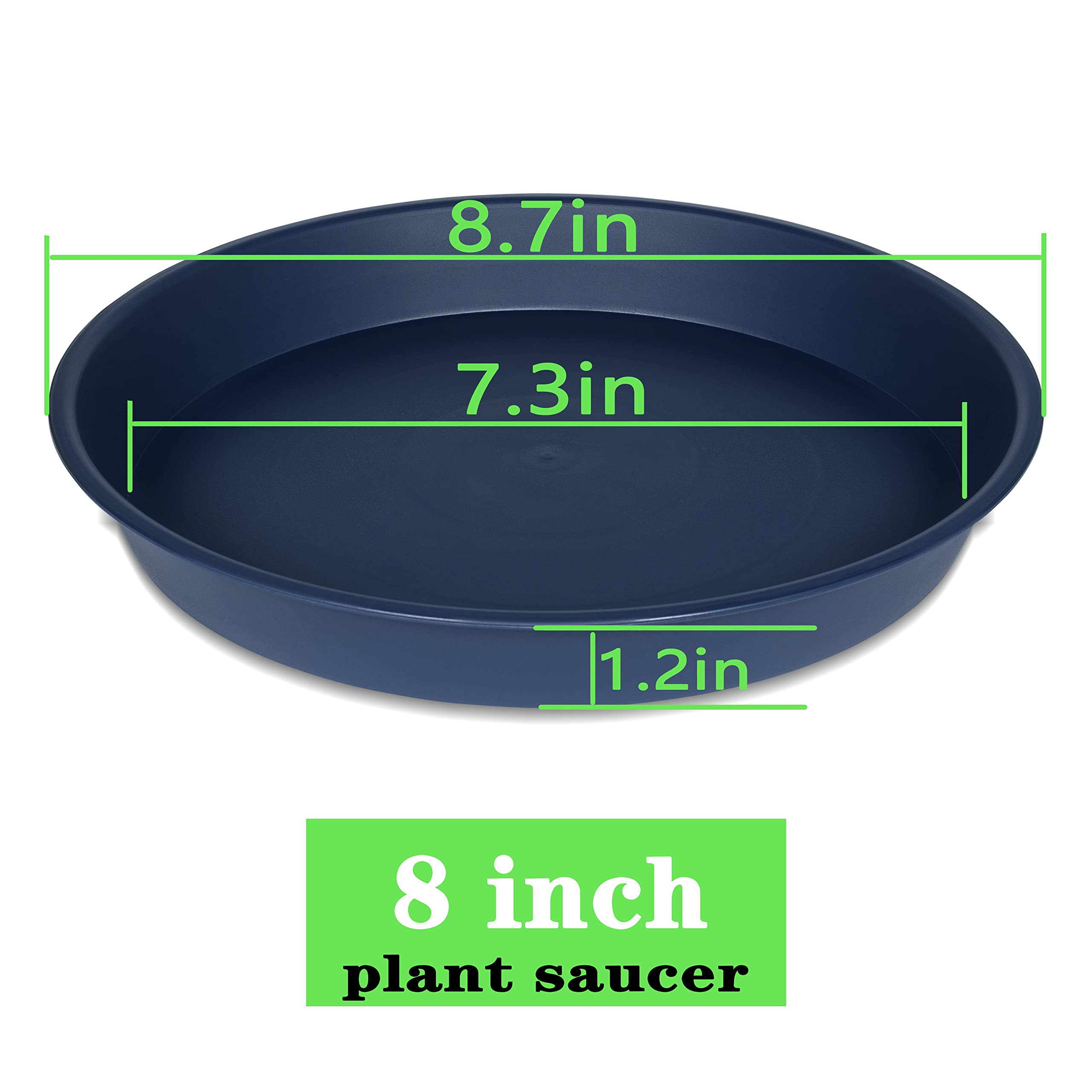 Bleuhome 8 inch plant saucer blue side view