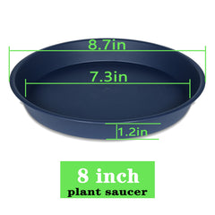 Bleuhome 8 inch plant saucer blue side view
