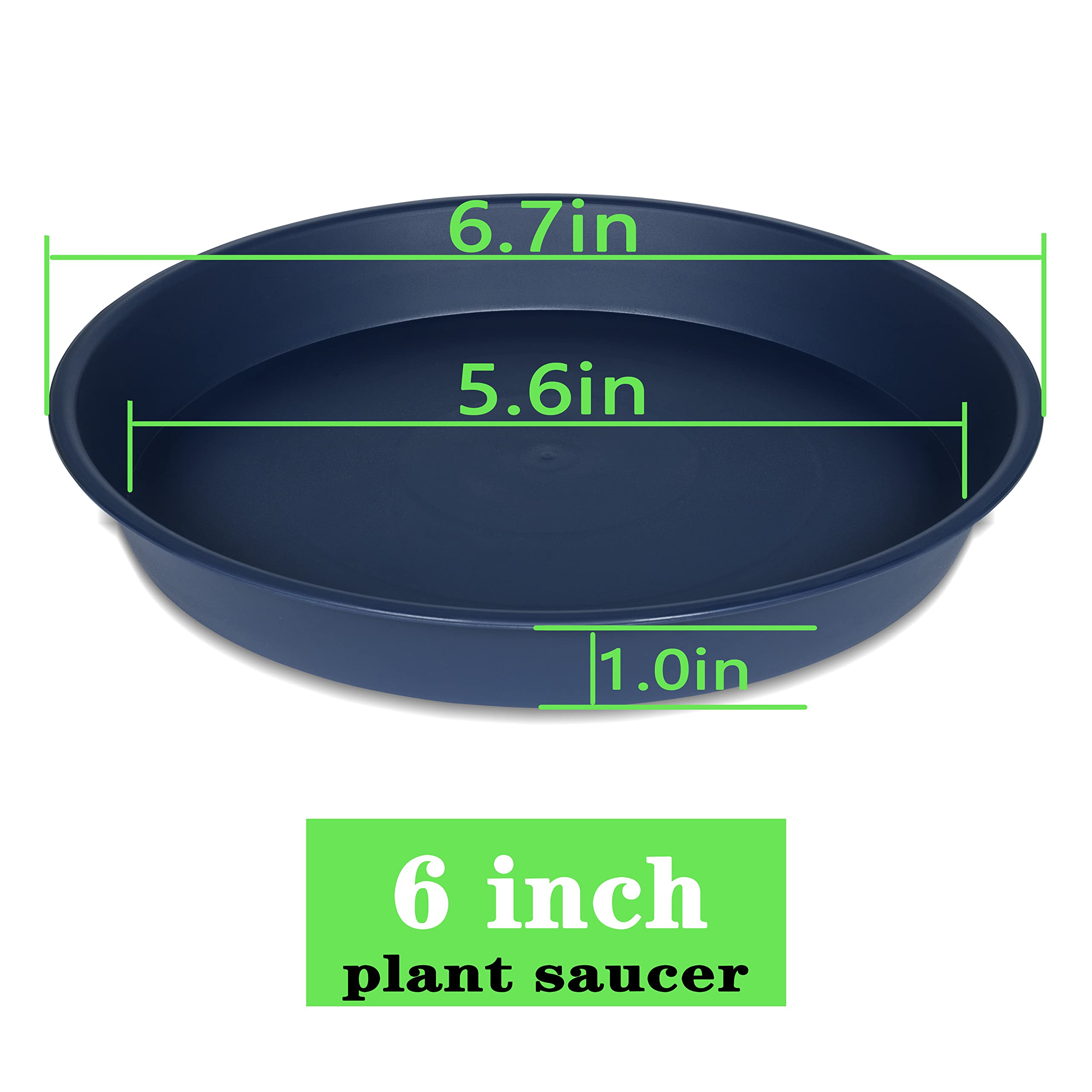 Bleuhome plant saucer blue side view with flower pot