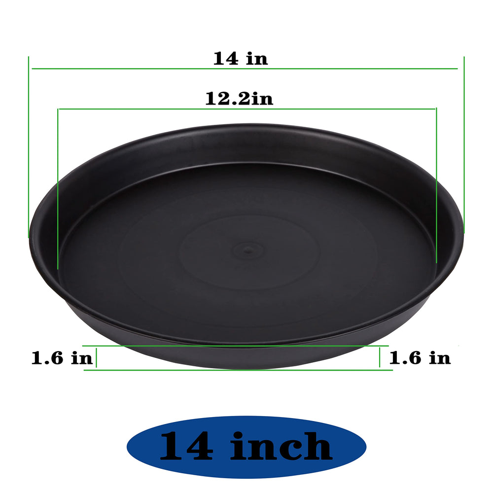 Bleuhome plant saucer in a garden setting with potted plants