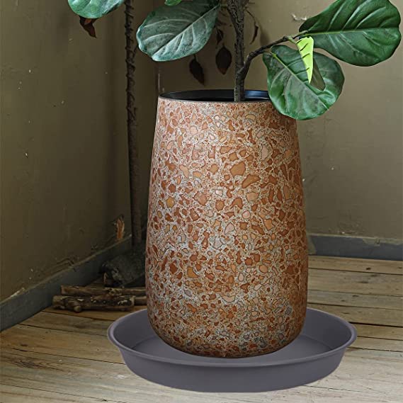 Bleuhome plant saucer showing matte finish and round design