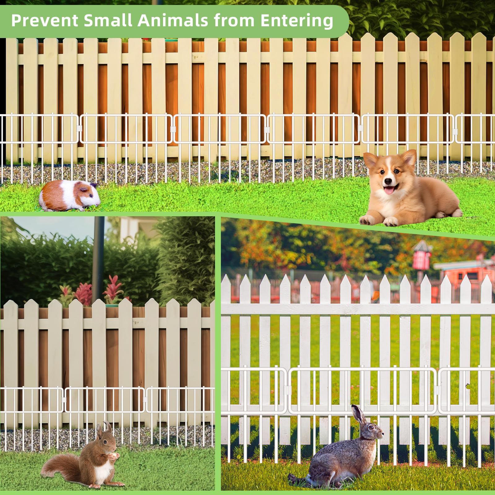 Blingluck Animal Barrier Fence 10 panels assembled in garden