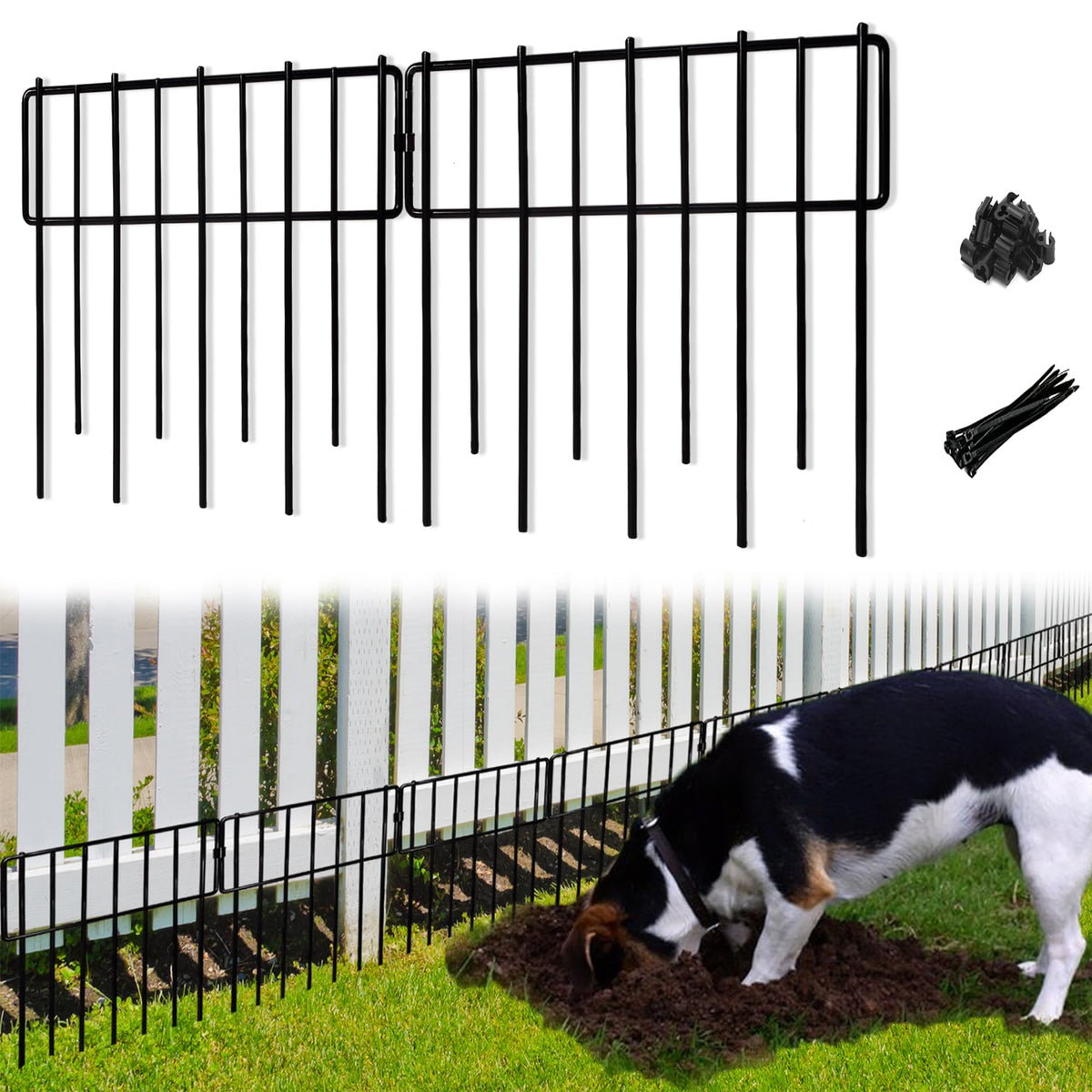 Blingluck animal barrier fence panel front view in black