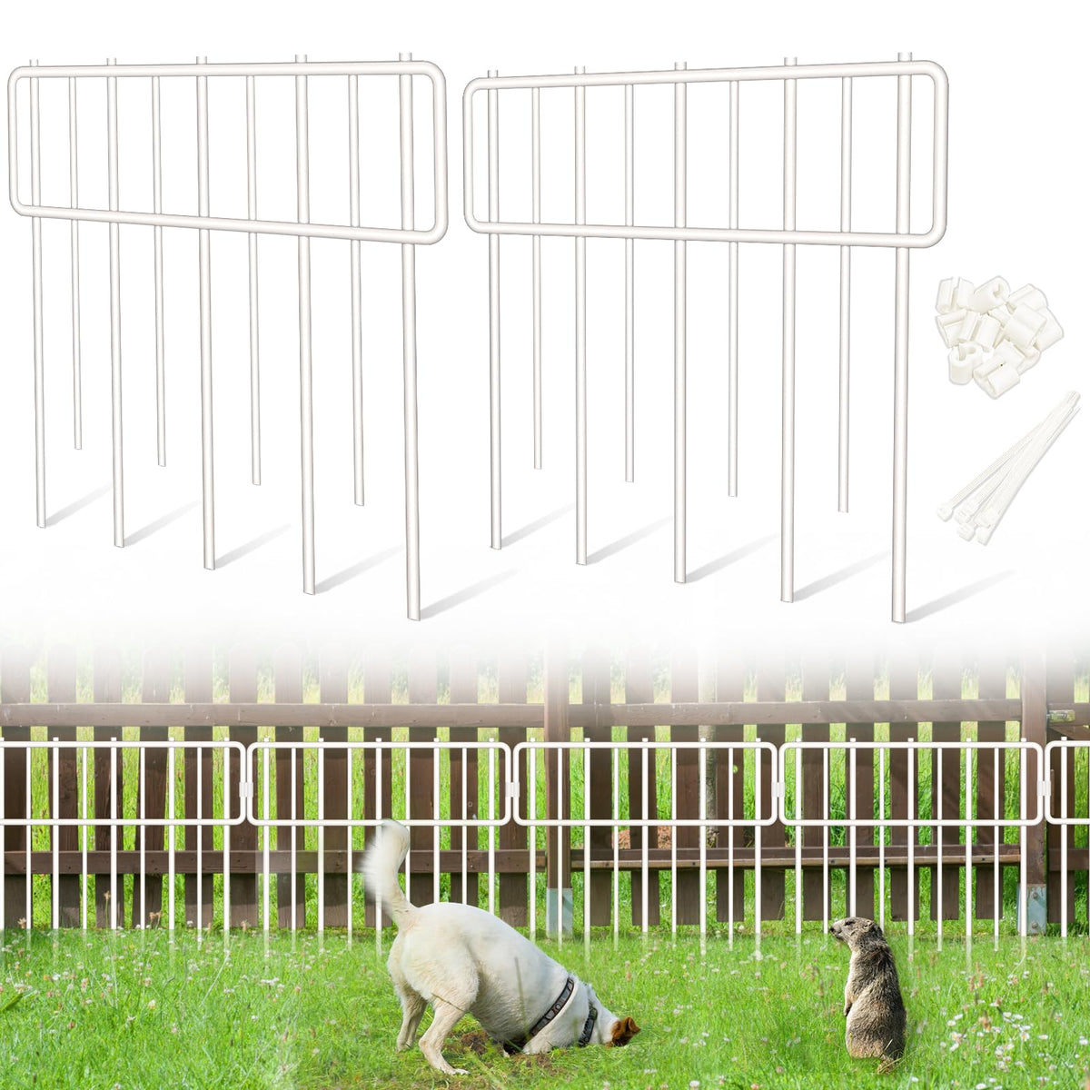 Blingluck Animal Barrier Fence white decorative panel front view