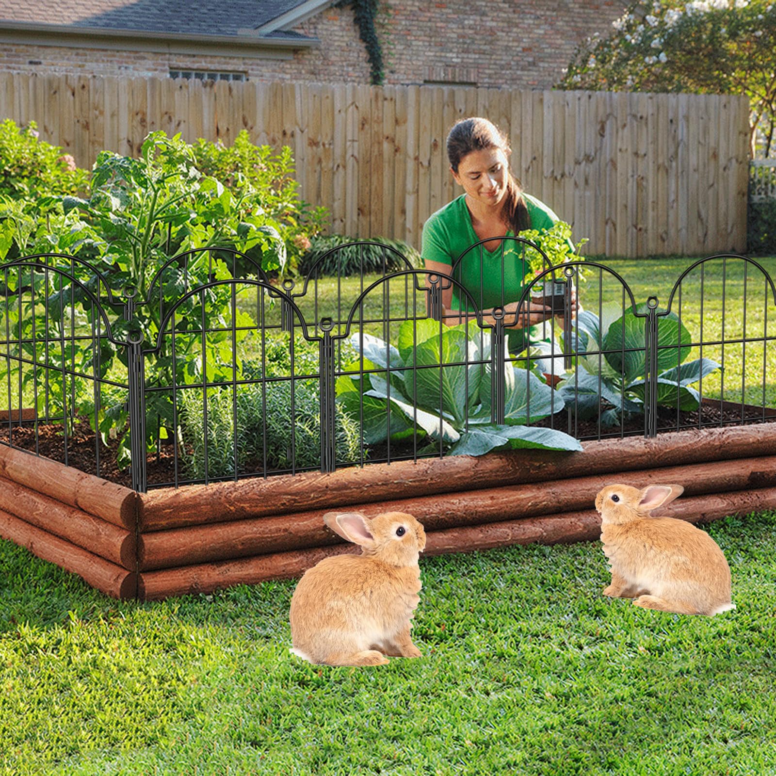 Blingluck Decorative Garden Fence showing installation process