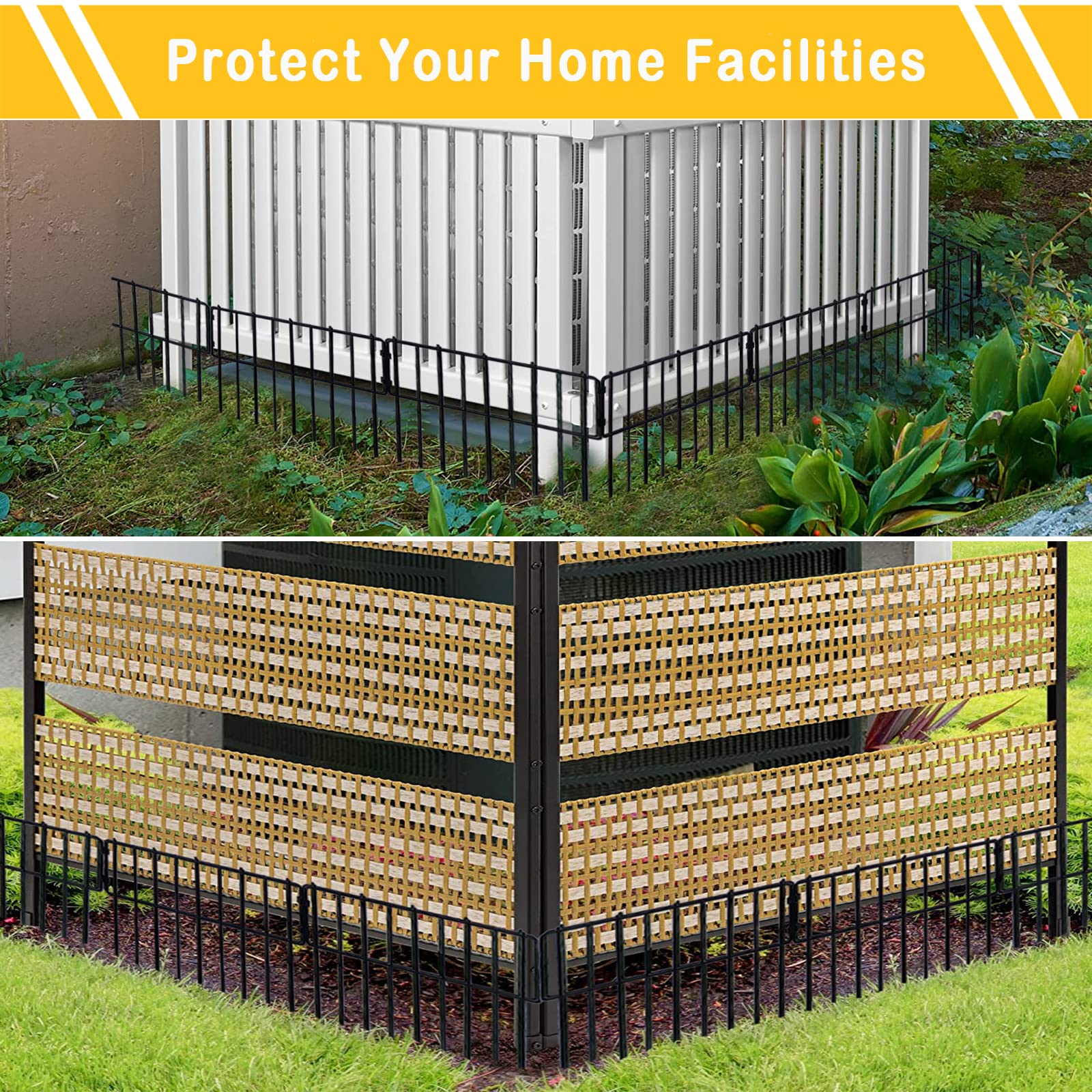 Blingluck fence showing installation snaps and ties