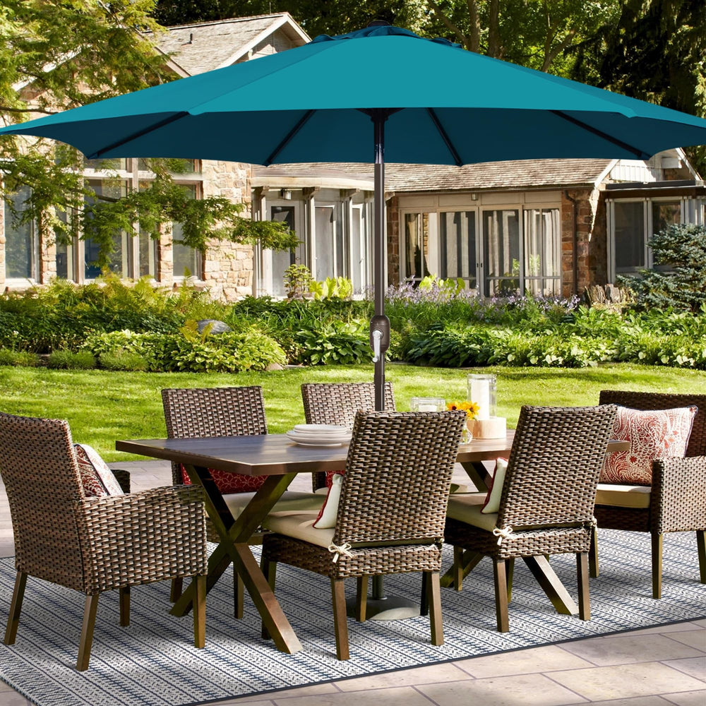 Blissun 9 FT umbrella canopy displayed in an outdoor setting