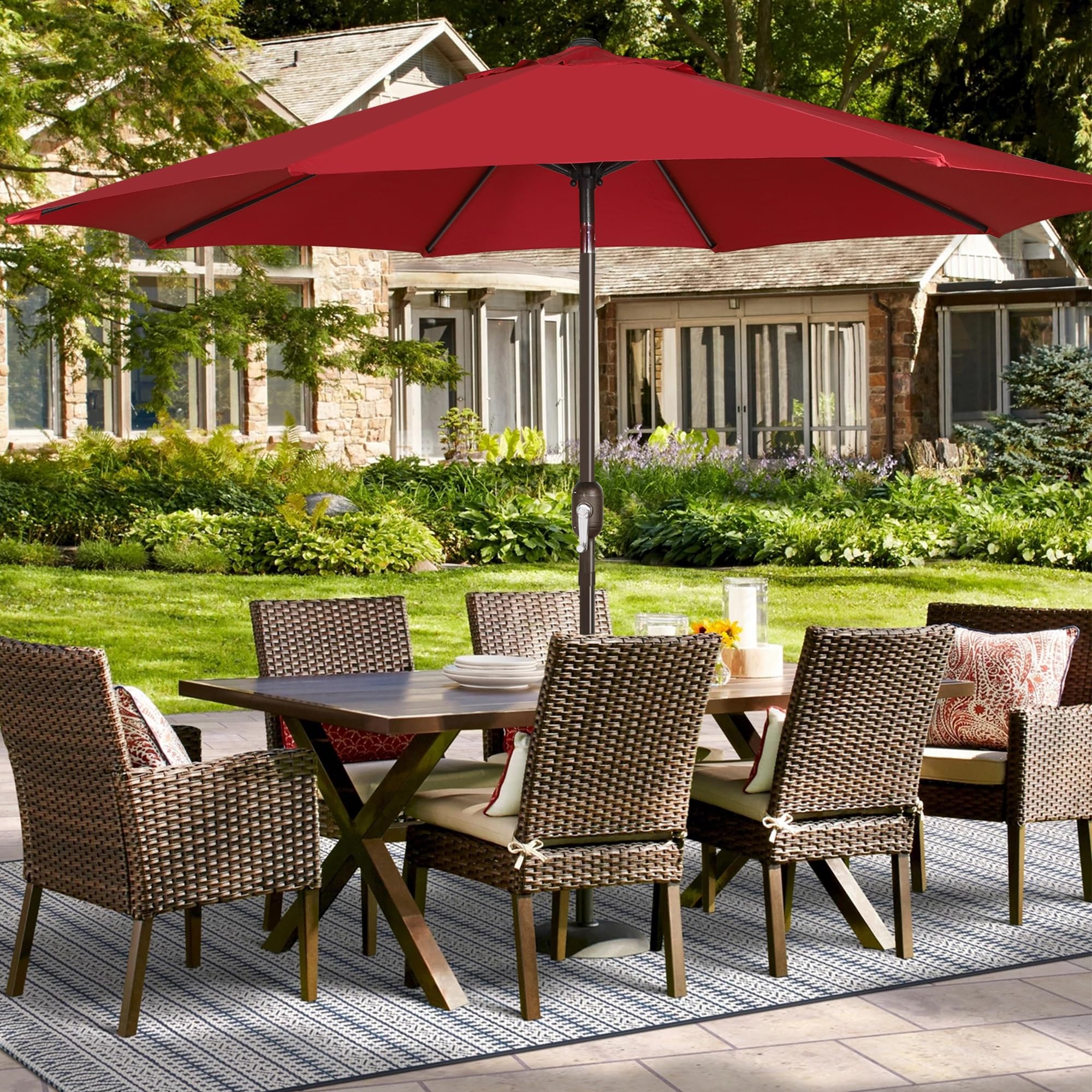 Blissun 9ft Patio Umbrella Replacement Canopy color fastness demonstration