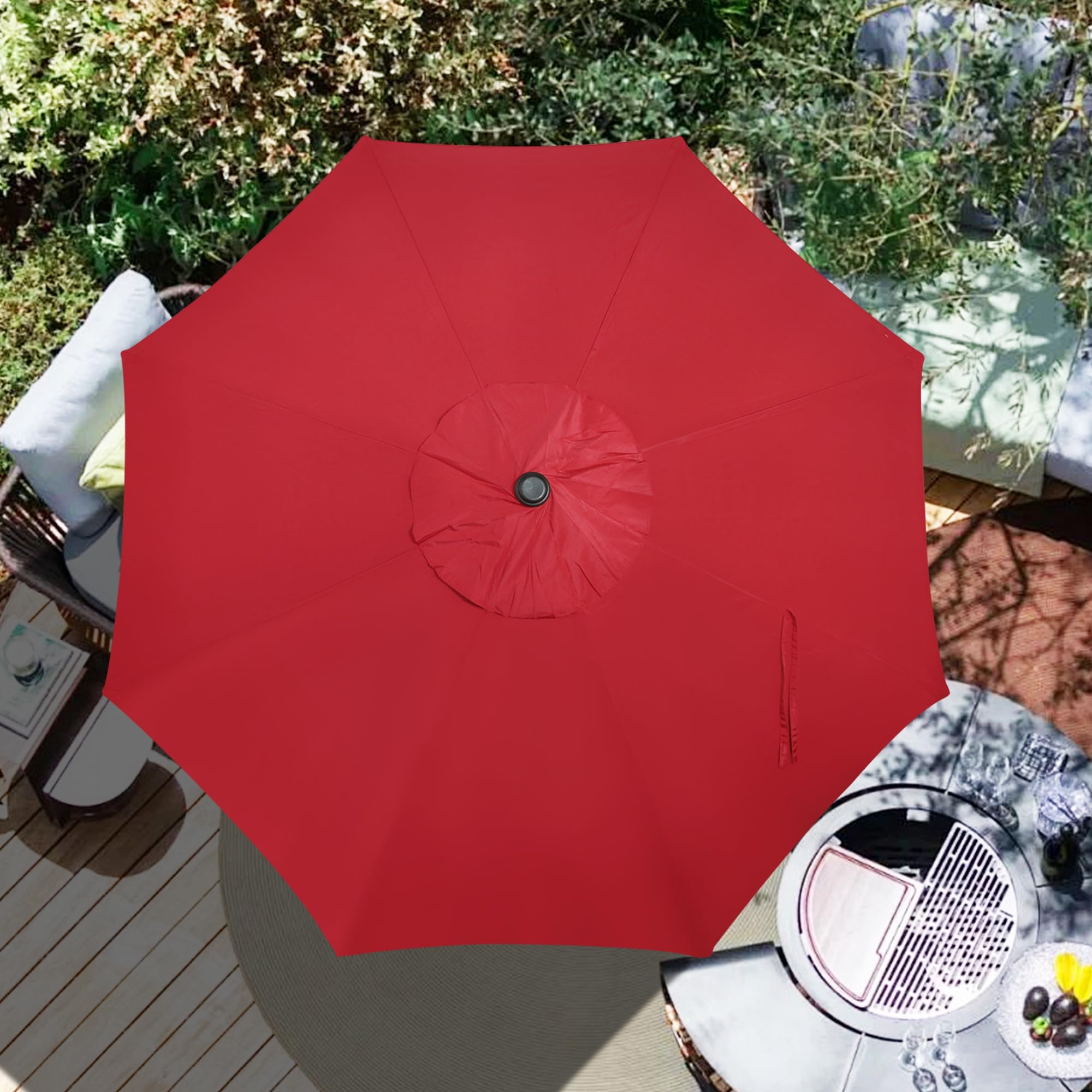 Blissun 9ft Patio Umbrella Replacement Canopy with patio furniture