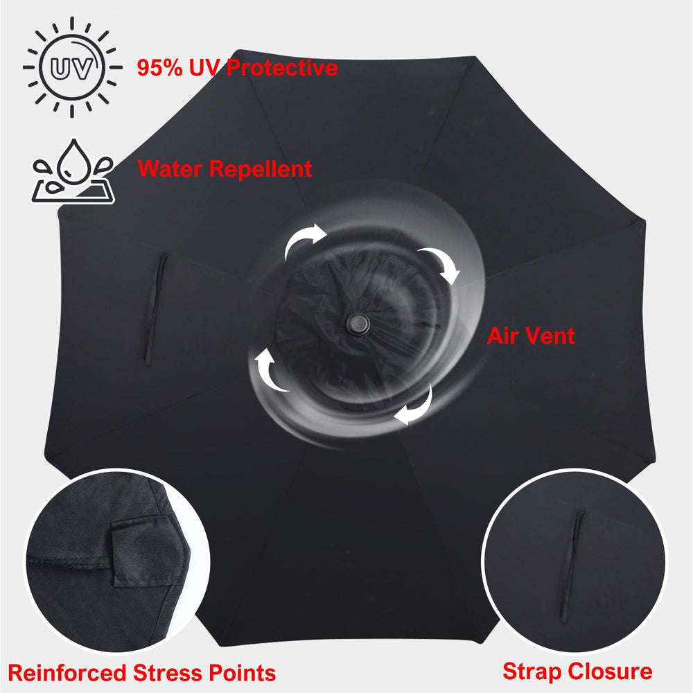Blissun 9FT Umbrella Canopy showing air vent feature