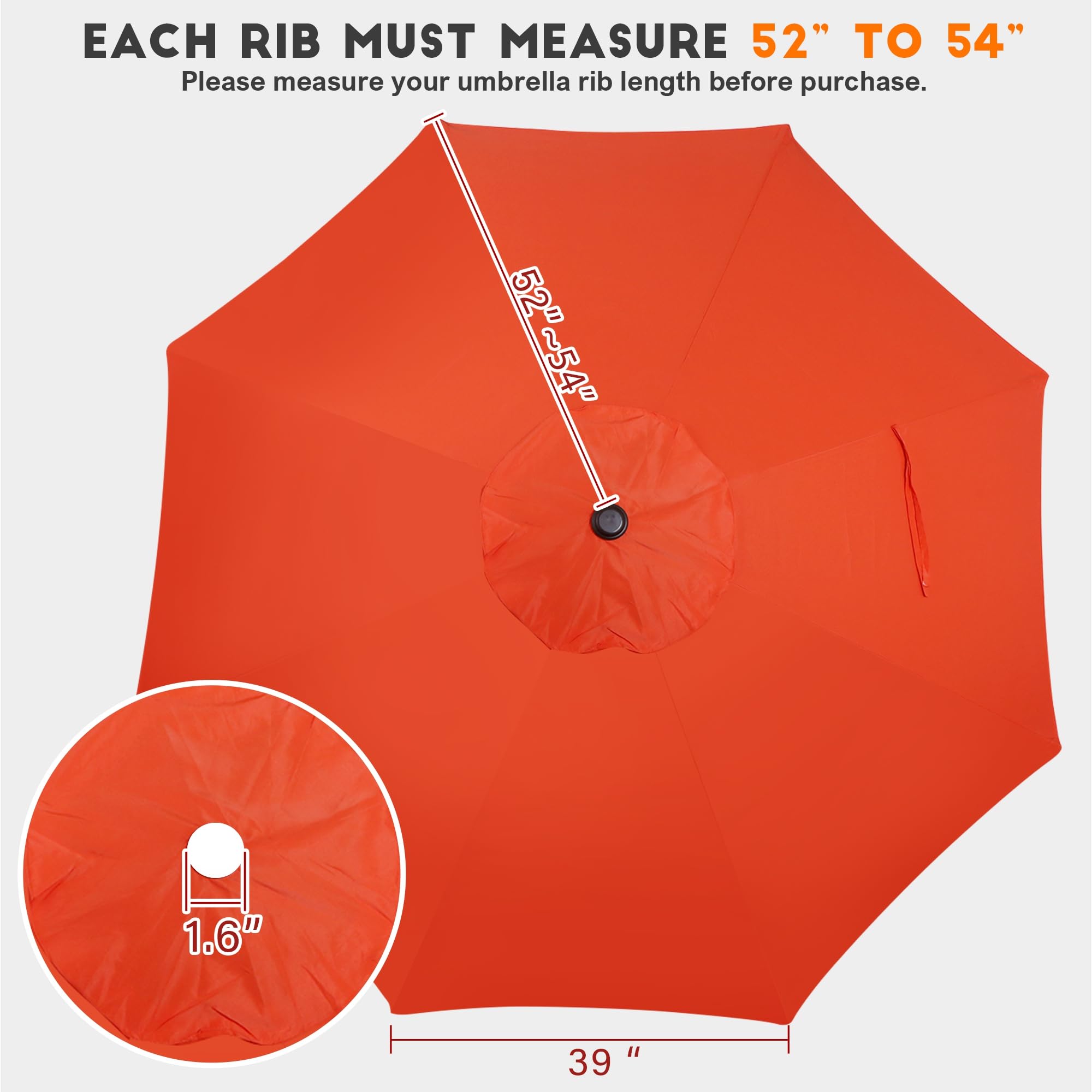 Blissun patio umbrella canopy showing air vent detail