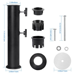 Blissun Umbrella Base Stand Tube side view showing black finish