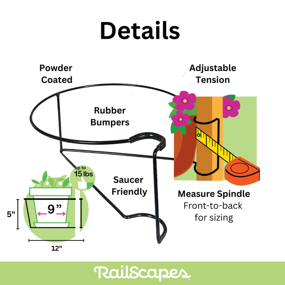 Bloem Railing Plant Clip close-up showing rubber gasket