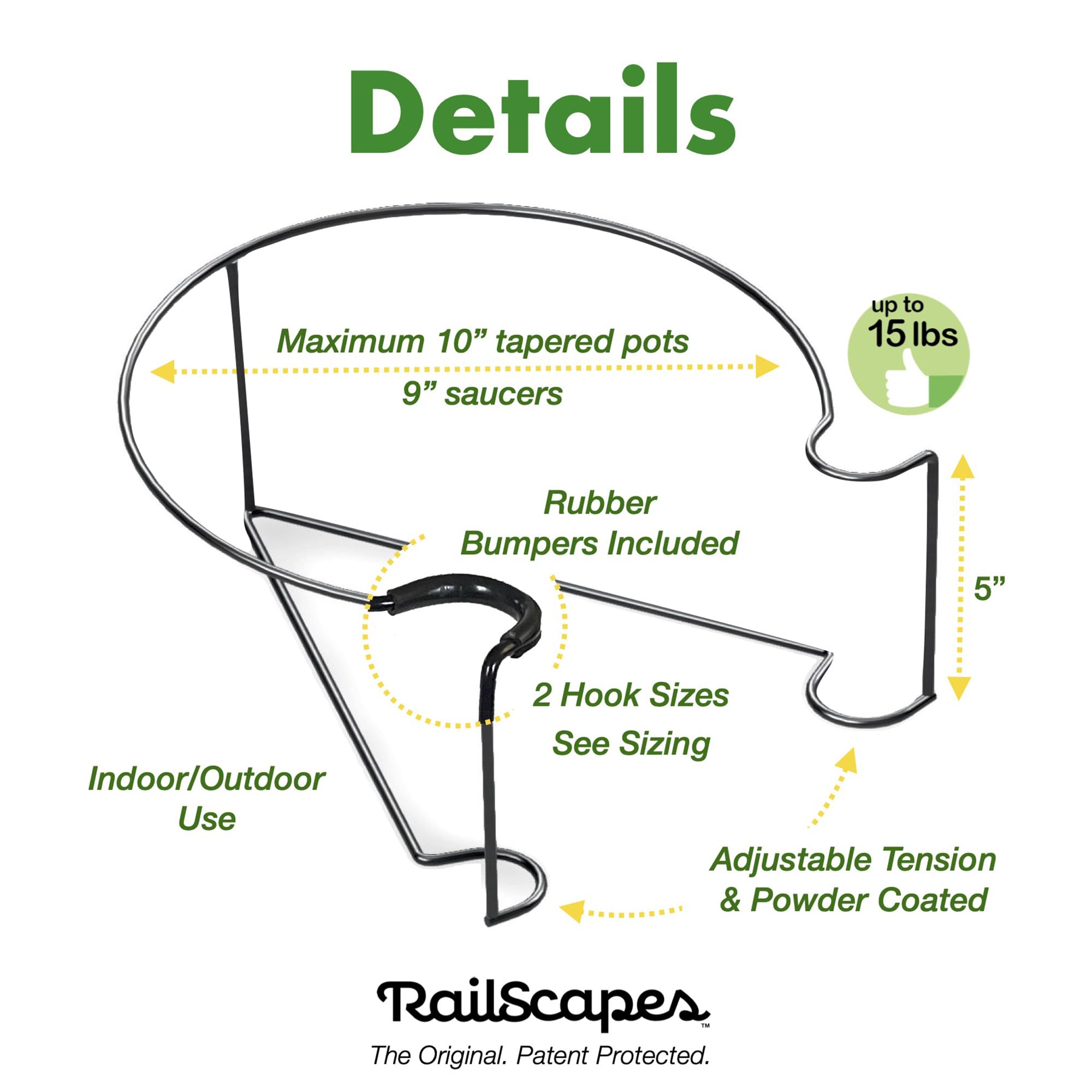 Bloem Railing Plant Clip showcasing its adjustable features