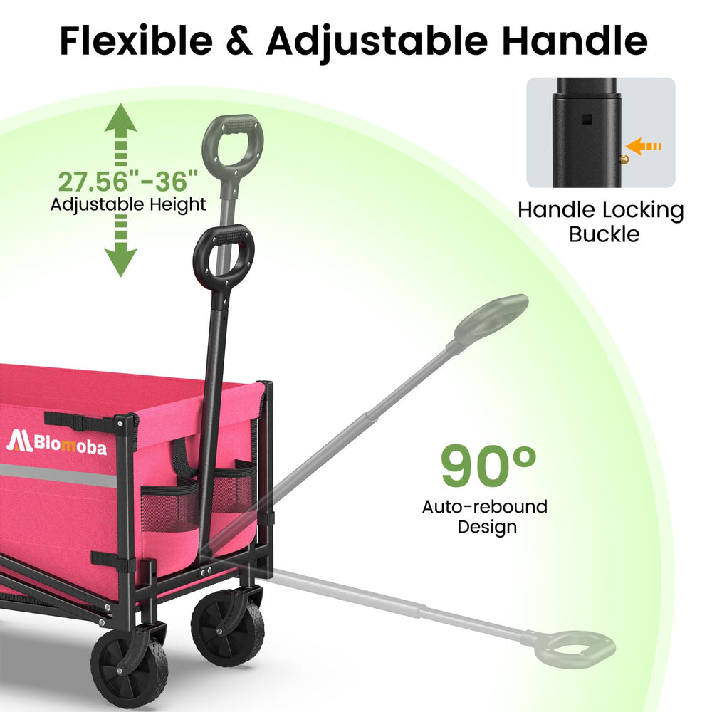Blomoba collapsible cart with adjustable ergonomic handle