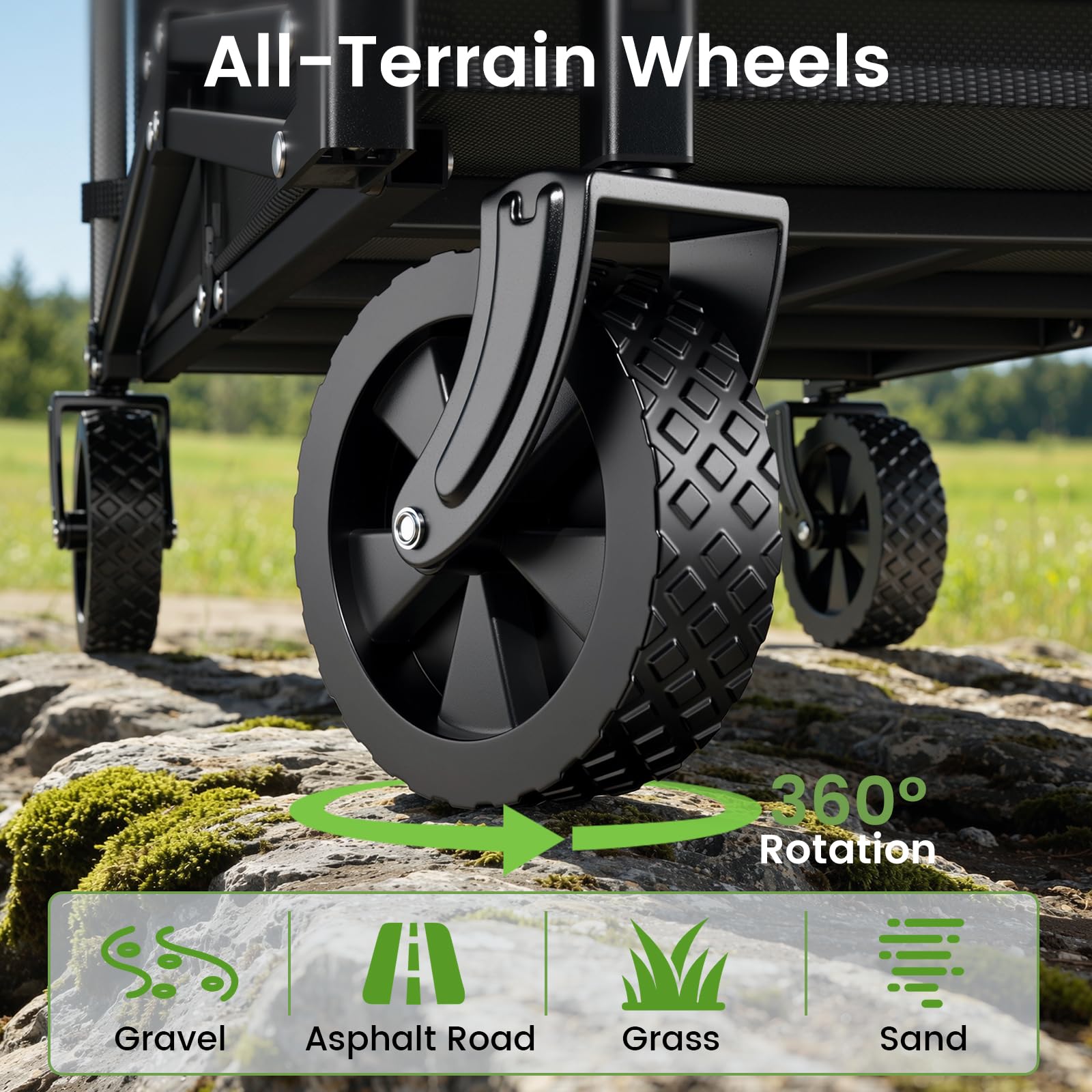 Blomoba Collapsible Wagon Cart with camping gear inside