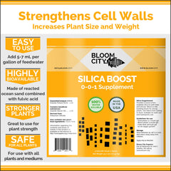 Bloom City Liquid Silica Fertilizer 8 oz with plants background