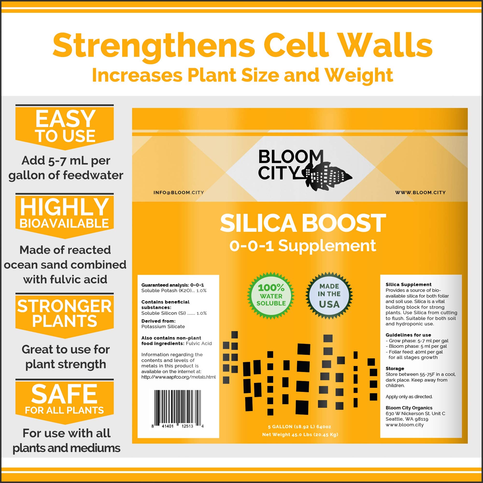 Bloom City Liquid Silica Fertilizer label close-up