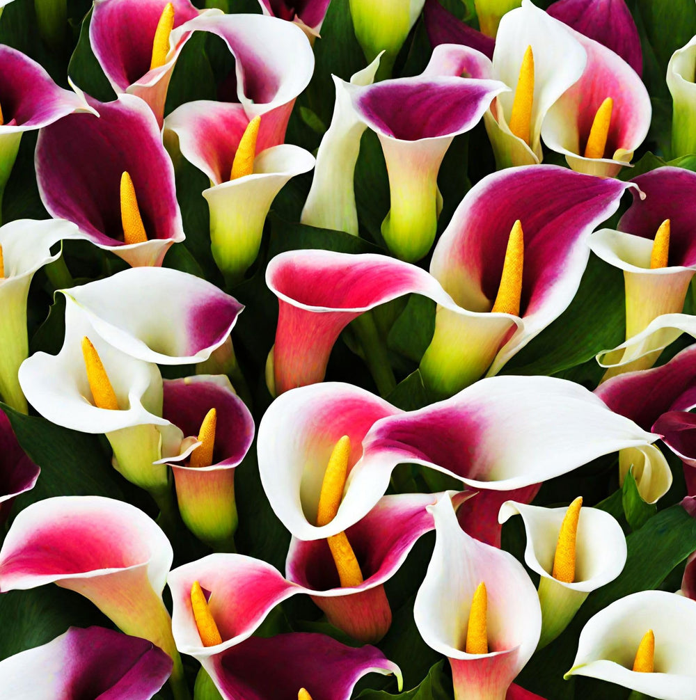 Blooming Calla Lilies in a garden setting
