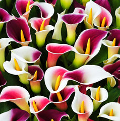 Blooming Calla Lilies in a garden setting