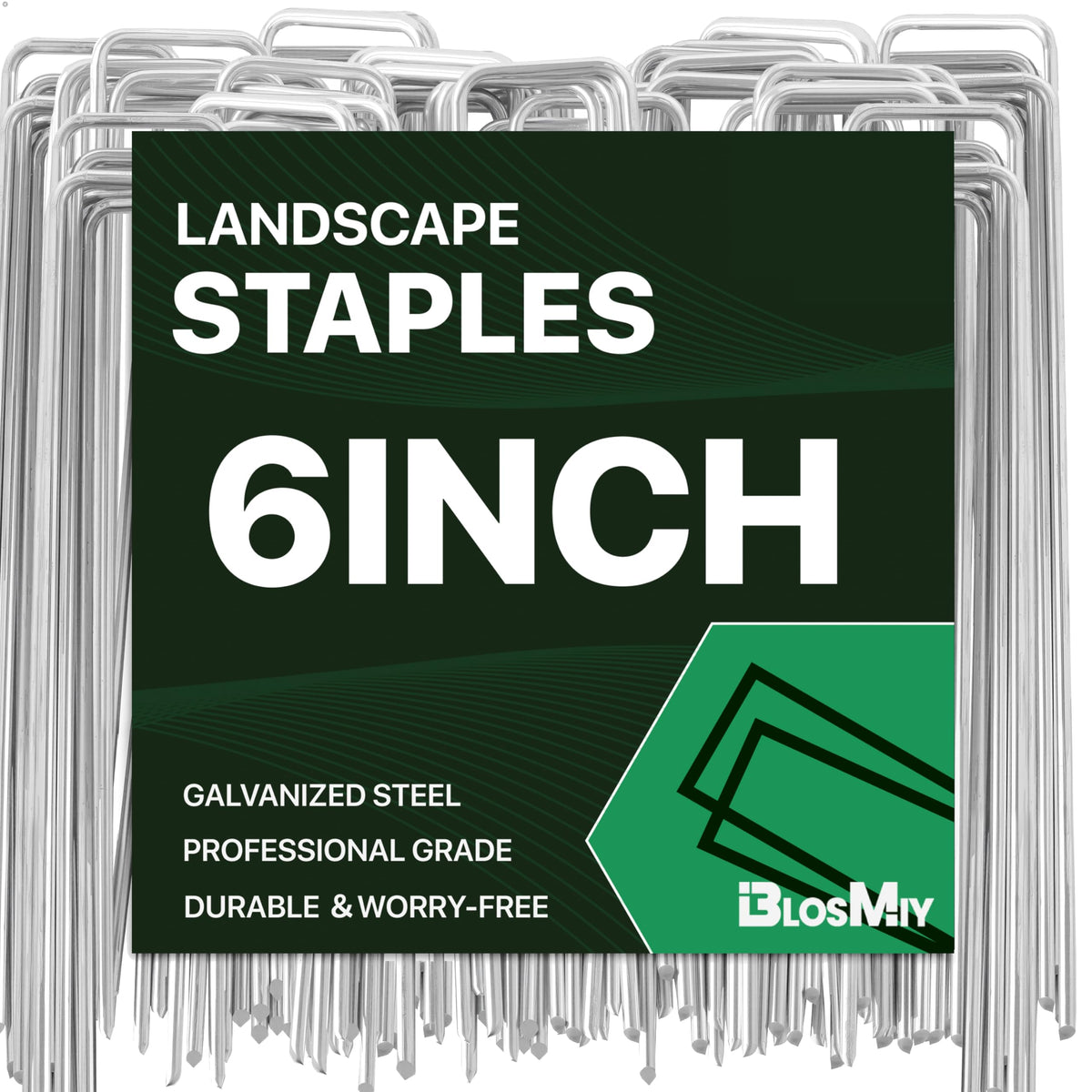BLOSMIY 6 Inch Landscape Staples in a storage box
