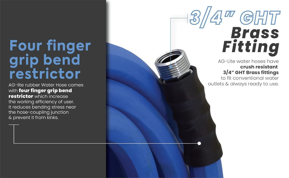 BLUBIRD 3/4" x 25' Rubber Garden Hose in garden setting