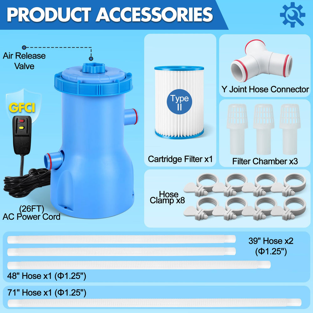 BluClear Above Ground Pool Filter Pump packaging