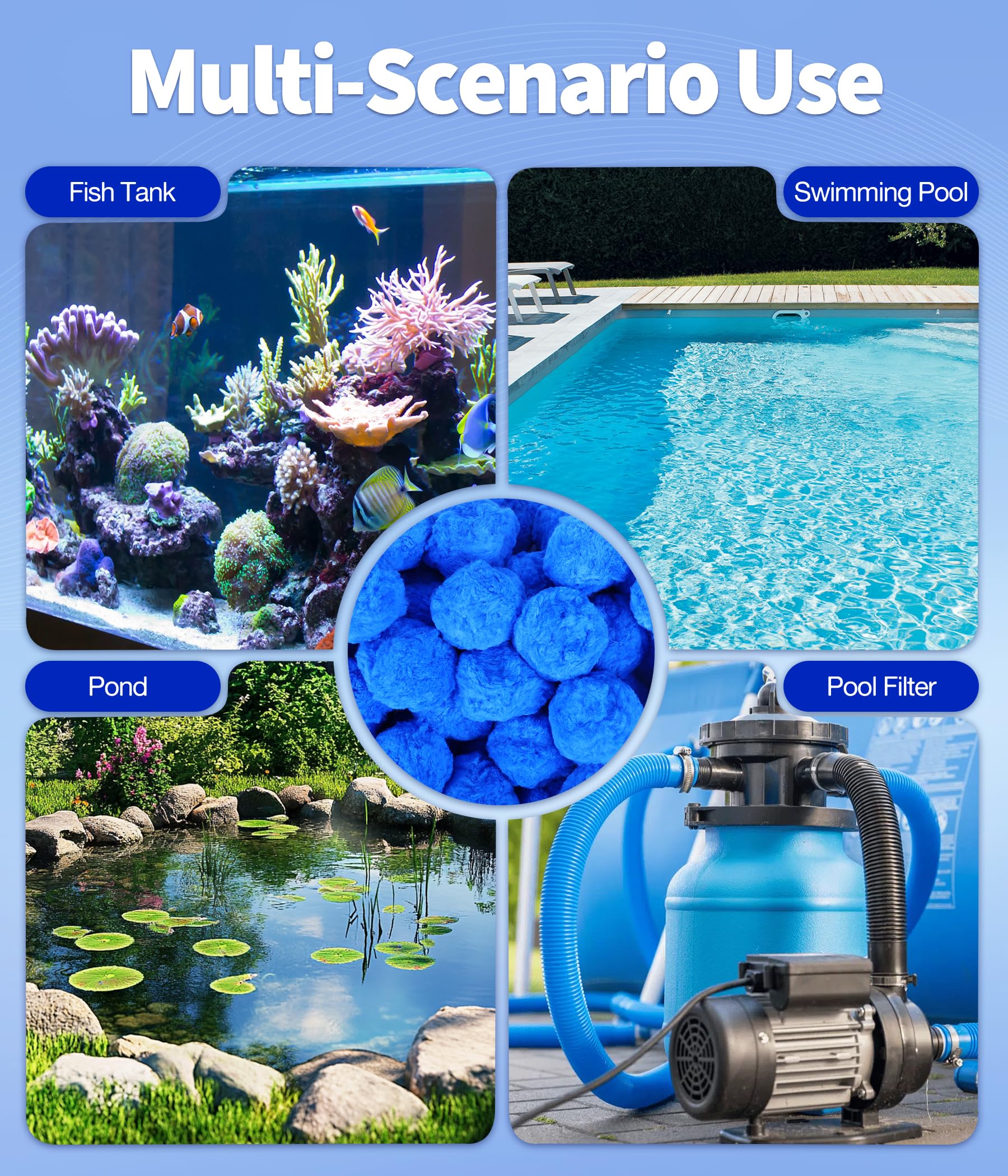 BluClear Pool Filter Balls stored neatly for next use