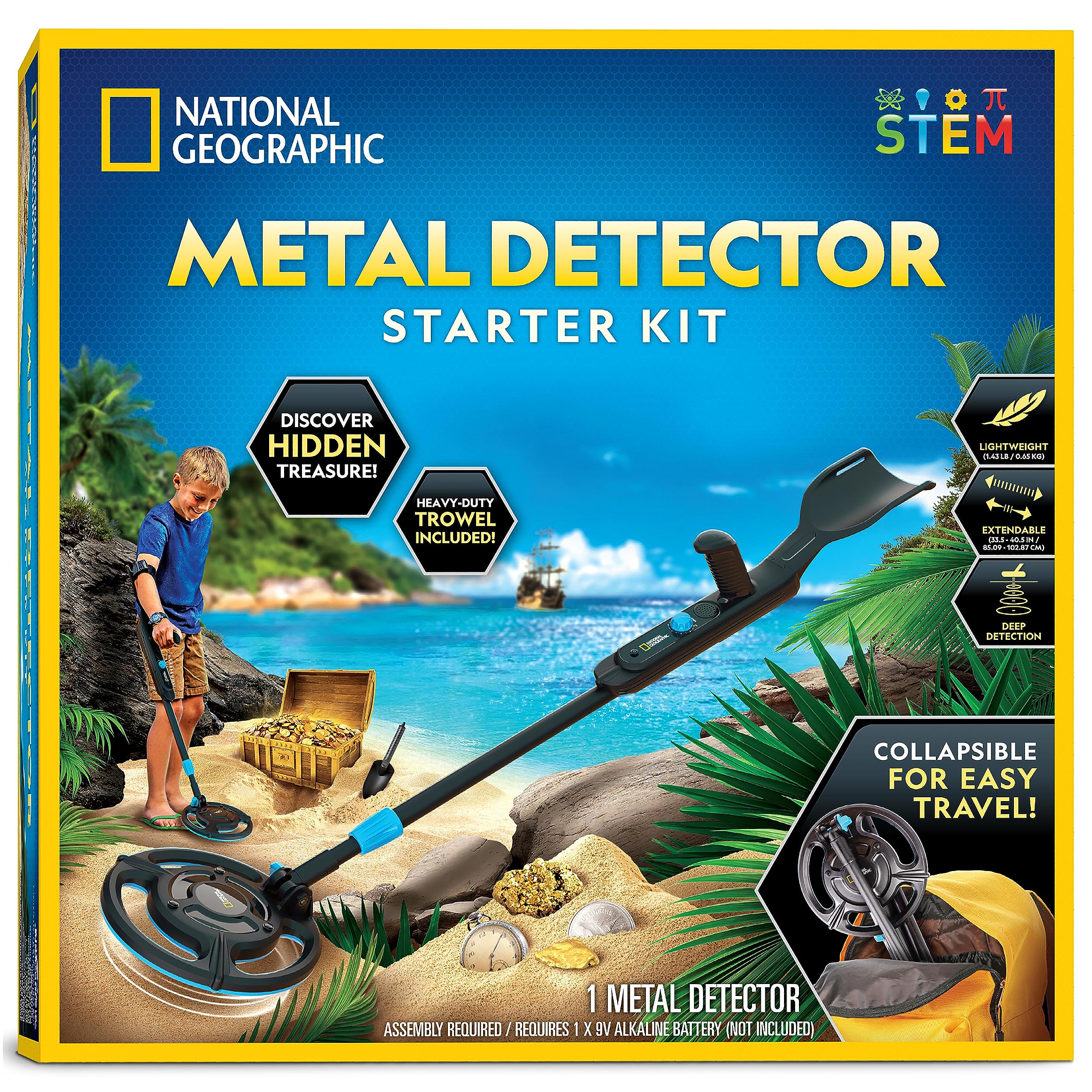 Blue Marble Starter Metal Detector Kit for Kids front view